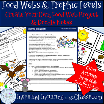 Preview of Food Webs & Trophic Levels: Doodle Note, Interactive Activity & Project