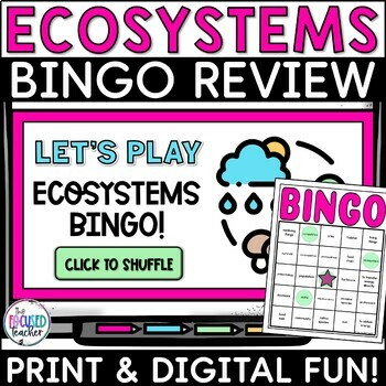Preview of Ecosystem Interactions, Food Chains & Food Webs Bingo Game | 5th Grade Activity