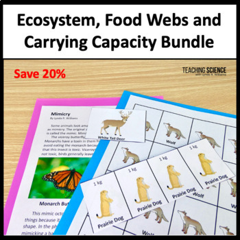 Preview of Ecosystem Interactions and Food Webs & Carrying Capacity Bundle