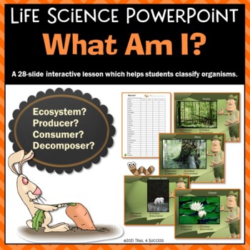 Preview of Ecosystem Powerpoint Producer, Consumer, or Decomposer and Response Worksheet