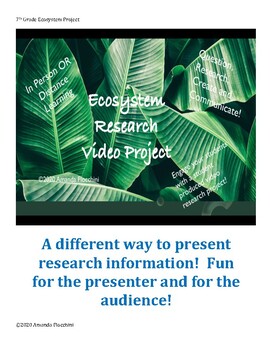 Preview of Ecosystem Research Video Project - Google Doc link included!
