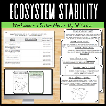 Preview of Ecosystem Stability | Environmental Change | 2 activities: WS & 7 Scenarios