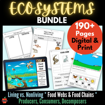 Preview of ECOSYSTEM BUNDLE Food Chains & Webs, Decomposers PRINTABLE & Google Classroom