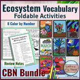 Ecosystem Vocabulary Bundle of Foldable Color by Number an