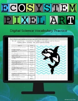 Preview of Ecosystem Vocabulary Digital Pixel Art Science Google Sheets