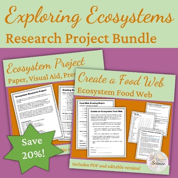 Preview of Ecosystem and Food Web Research Project Bundle