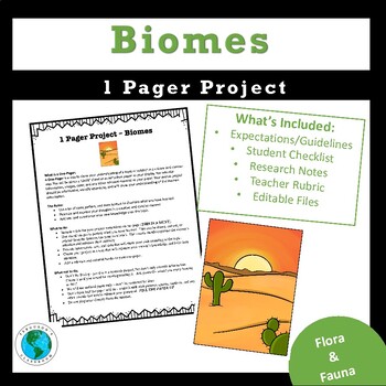 Preview of Biomes of the World - 1 Pager Project