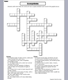 Ecosystems Worksheet/ Crossword Puzzle