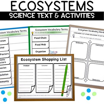 Preview of Ecosystem and Ecology Activities NGSS 5-LS2-1 Ecosystems