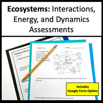 Preview of Ecosystems Assessments for Middle School Science - Quiz - NGSS - MS LS2