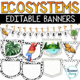 Ecosystems Banners Printable Ecosystems Science Classroom 