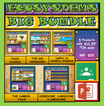 Preview of Ecosystems: Big Bundle: 5 Google Slides Presentations + PPT + Worksheets