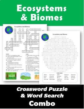 Preview of Ecosystems & Biomes Crossword Puzzle and Word Search Combo