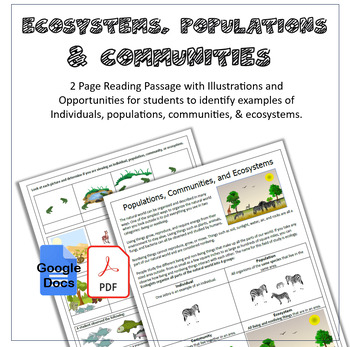 Preview of Ecosystems, Communities, & Populations Reading Passage and Questions