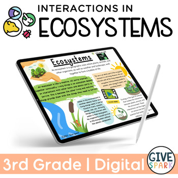 Preview of Ecosystems - Digital Unit - Third Grade - Habitats, Adaptations, Fossils - NGSS