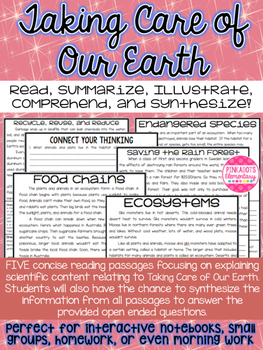 Preview of Ecosystems, Earth Day, Endangered Species, Food Chains, and Recycling Articles