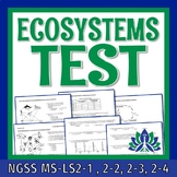 Ecosystems Ecology Test Assessment Middle School NGSS Alig