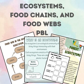 Preview of Ecosystems, Food Chains and Food Webs Science Project (PBL)