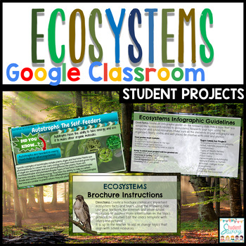 Preview of Ecosystems Projects Google Classroom | Poster Google Slides Food Chain Food Web