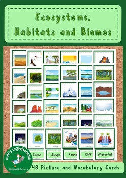 Preview of Ecosystems, Habitats and Biomes - Picture and Vocabulary Cards