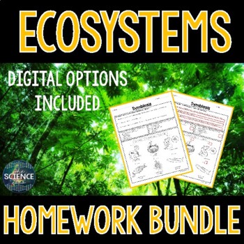 Preview of Ecosystems Homework Bundle