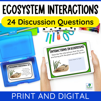Preview of Interactions in Ecosystems - Living and Nonliving Things Discussion Task Cards
