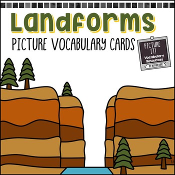 Preview of Landforms Picture Vocabulary Cards