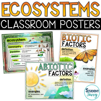 Preview of Ecosystems Posters | 5th Grade Ecosystems | Food Web Food Chain Posters