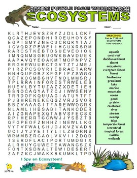 Preview of Ecosystems Puzzle Page (Wordsearch and Criss-Cross / Science / SUB / Game)
