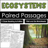 Ecosystems Reading Comprehension Paired Passages Close Rea
