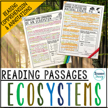 Preview of Ecosystems Reading Passages - Questions - Annotations