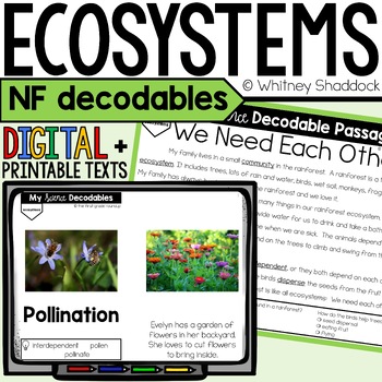 Preview of Ecosystems Reading Passages & Science Nonfiction Decodable Texts for 2nd Grade