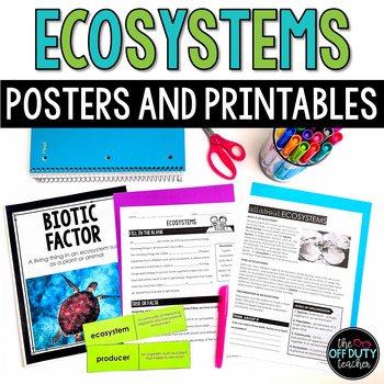 Preview of Ecosystems Reading Passages, Vocabulary Posters, and Printable Activities