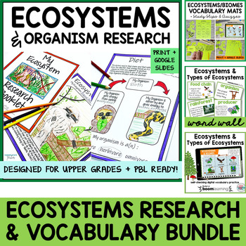 Preview of Ecosystems and Biomes Research Project - Vocabulary Activities and Word Wall