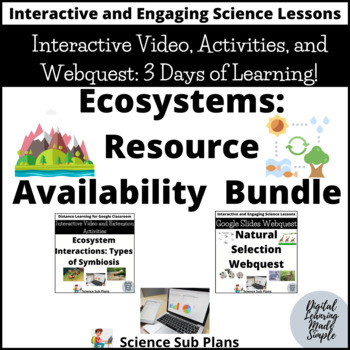 Preview of Ecosystems - Resource Availability Interactive Video, Activities, and Webquest
