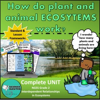 Preview of Ecosystems STEM Unit NGSS Science Grade 2 - Science Sleuths - Print and Digital