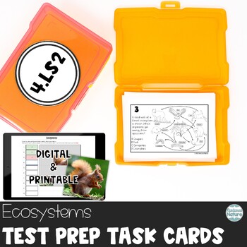 Preview of Ecosystems Science Test Prep Task Cards 4.LS2 TNReady