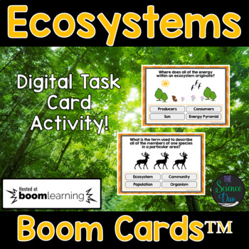 Preview of Ecosystems Task Cards - Distance Learning Compatible Digital Boom Cards™