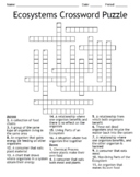 Ecosystems Vocabulary Crossword Puzzle