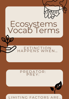 Preview of Ecosystems Vocabulary Notes Insert