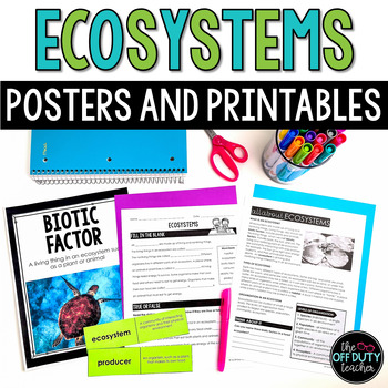 Ecosystems Vocabulary Posters & Activities + Digital for Distance Learning
