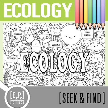 Preview of Ecosystems Vocabulary Search Activity | Seek and Find Science Doodle