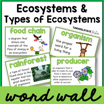 Preview of Ecosystems, Organisms, and World Biomes Vocabulary Science Word Wall