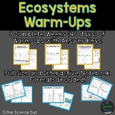 Ecosystems Warm-Ups (Bell Ringers)
