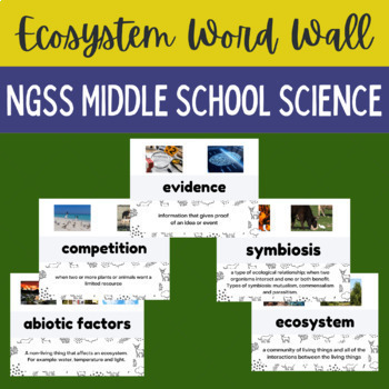 Preview of Ecosystems Word Wall for Middle School Science NGSS Life Science