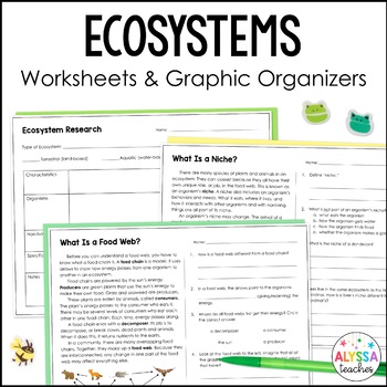 Preview of Ecosystems Worksheets