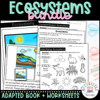Preview of Ecosystems Worksheets and Adapted Book | Life Science | Special Education BUNDLE