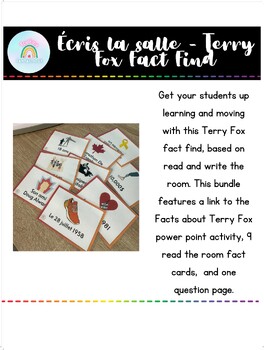 Preview of Écris la Salle - Terry Fox Fact Find