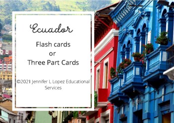 Preview of Ecuador Flashcards or Three Part Cards