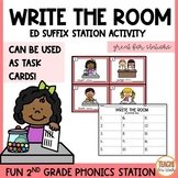ED Ending Suffix Past Tense Write the Room | Task Card Sta